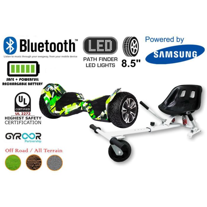 Hyper Green G2 Pro Off Road Hoverboard Swegway Segway UL2272 Certified HK5 HoverKart White