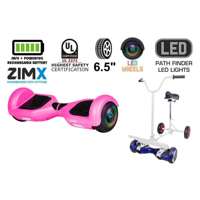 Pink Hoverboard Swegway Segway with LED Wheels UL2272 Certified HoverBike White