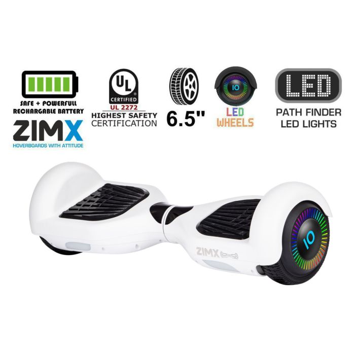 White Hoverboard Segway with LED Wheels Certified UL2272