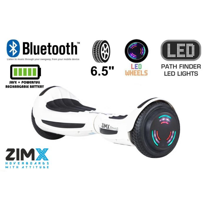 White Hoverboard Swegway Segway Bluetooth and LED Wheels UL2272 Certified