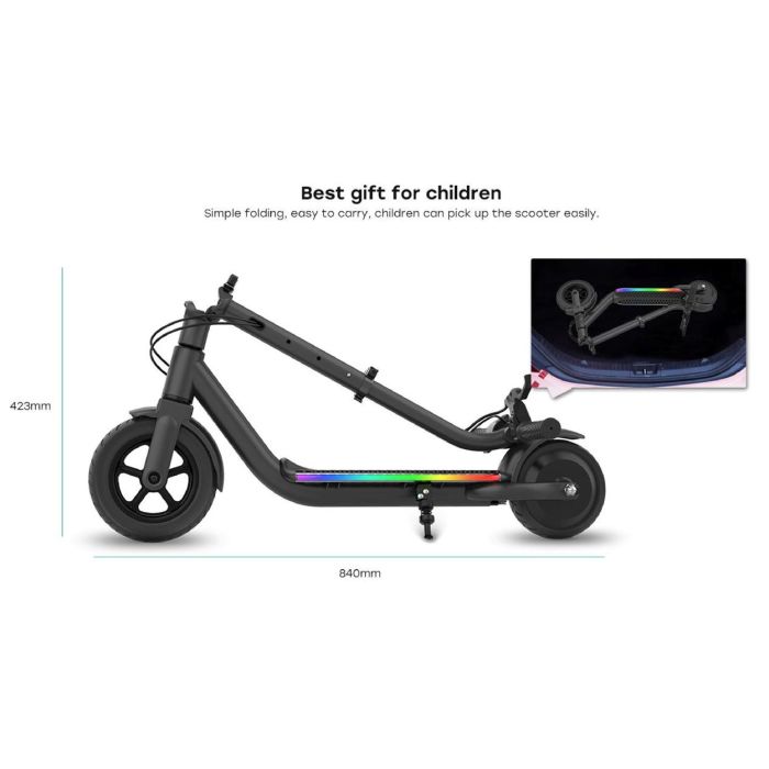 Refurbed ZIMX ZX Flash Kids Electric Folding Scooter UL2272 Certified Black