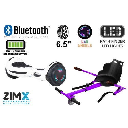 White Bluetooth Swegway Segway Hoverboard and HK4 Purple