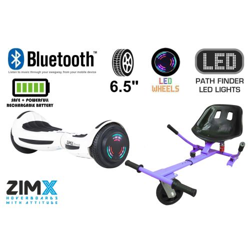 White Bluetooth Swegway Segway Hoverboard and Hoverkart HK5 Purple
