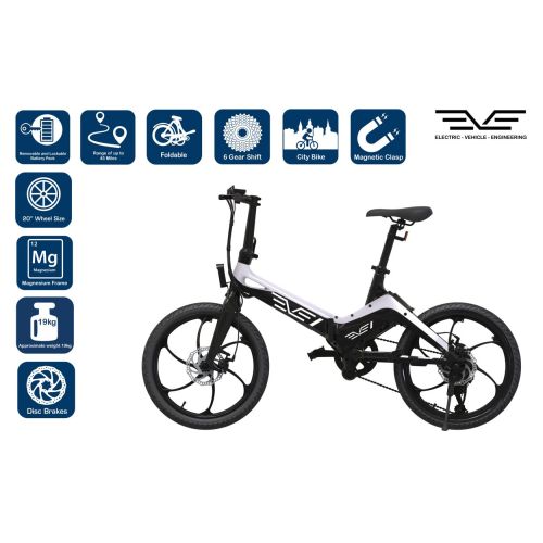 S9 EVE Black and White Combo Commuter EBike
