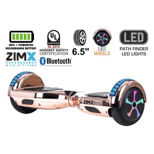 Rose Gold Chrome Bluetooth Hoverboard Swegway Segway with LED Wheels UL2272 Certified