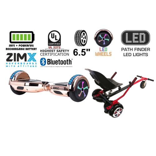 Rose Gold Chrome Bluetooth Hoverboard Segway with LED Wheels UL2272 Certified + HK5