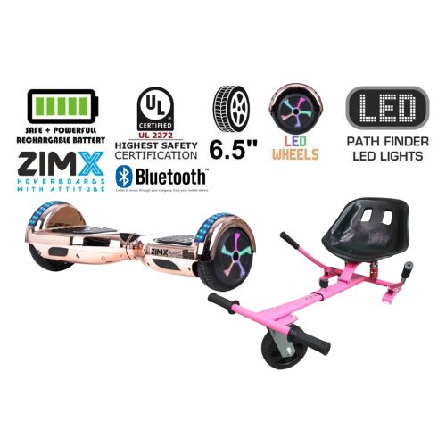 Rose Gold Chrome Bluetooth Hoverboard Segway with LED Wheels UL2272 Certified + HK5 Pink