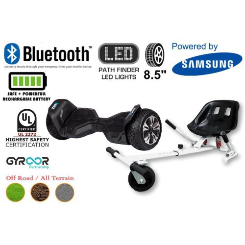 Black G2 Pro Off Road Hoverboard Swegway Segway UL2272 Certified + HK5 Hoverkart White