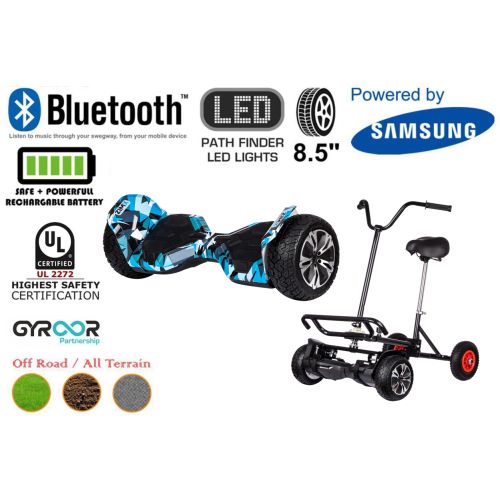 Crazy Blue G2 Pro Off Road Hoverboard Swegway UL2272 Certified + Hoverbike Black