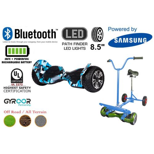 Crazy Blue G2 Pro Off Road Hoverboard Swegway UL2272 Certified + Hoverbike Blue
