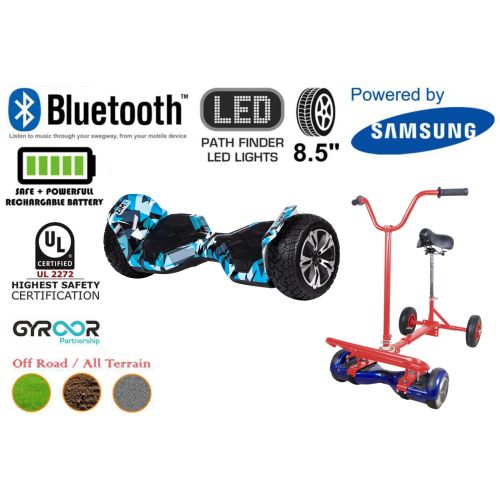 Crazy Blue G2 Pro Off Road Hoverboard Swegway UL2272 Certified + Hoverbike Red