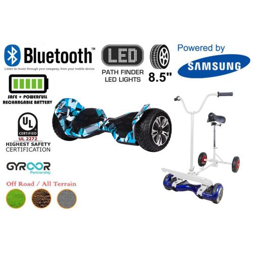 Crazy Blue G2 Pro Off Road Hoverboard Swegway UL2272 Certified + Hoverbike White