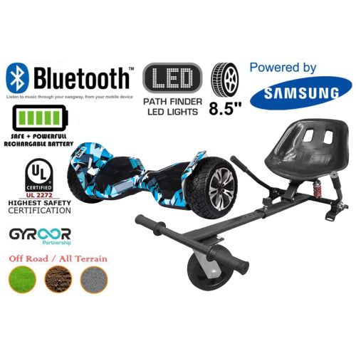 Crazy Blue G2 Pro Off Road Hoverboard Swegway Segway UL2272 Certified + HK5 HoverKart Black