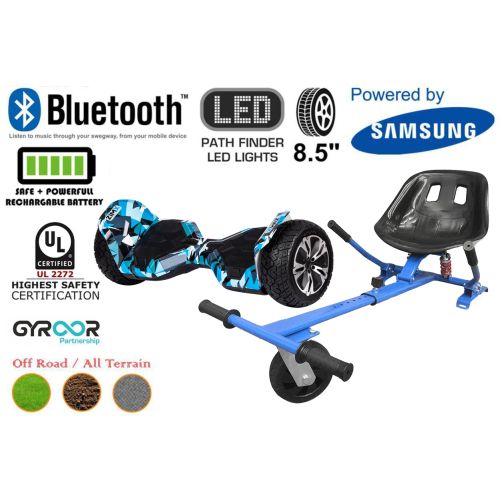 Crazy Blue G2 Pro Off Road Hoverboard Swegway Segway UL2272 Certified + HK5 HoverKart Blue