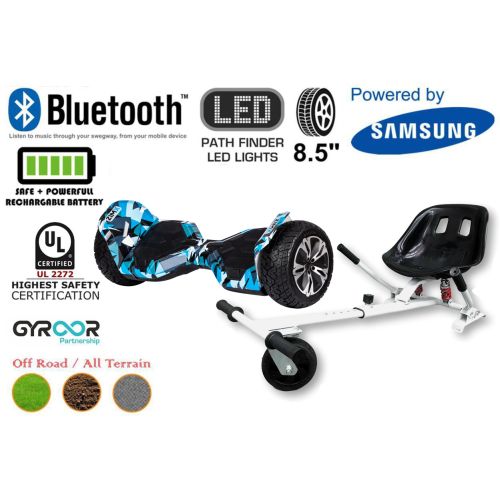 Crazy Blue G2 Pro Off Road Hoverboard Swegway Segway UL2272 Certified + HK5 HoverKart White