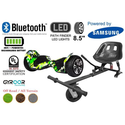 Hyper Green G2 Pro Off Road Hoverboard Swegway Segway UL2272 Certified + HK5 HoverKart Black