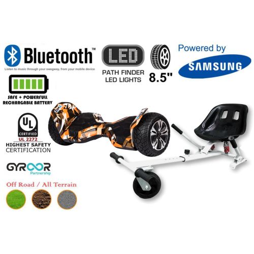 Wild Orange G2 Pro Off Road Hoverboard Swegway Segway UL2272 Certified + HK5 HoverKart White