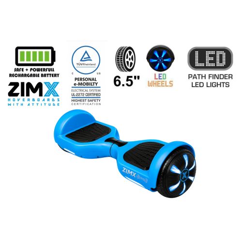 ZIMX HB1 Plus - Blue Hoverboard Segway with LED Wheels UL2272 Certified