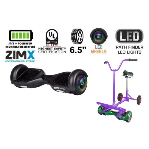 Black Hoverboard Swegway Segway with LED Wheels UL2272 Certified + and HoverBike Purple