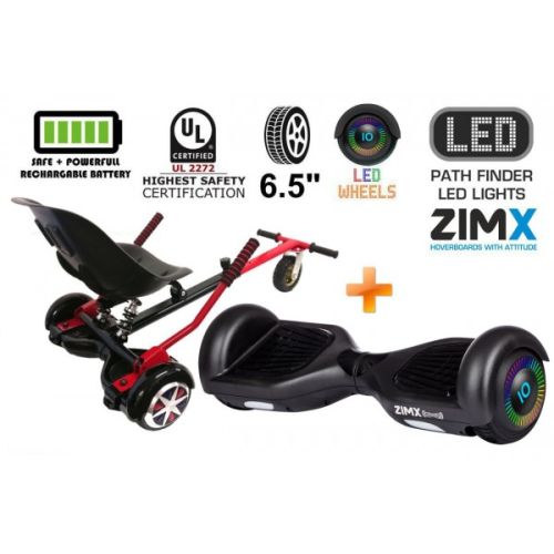 Black Hoverboard Swegway Segway with LED Wheels UL2272 Certified + HK5 Hoverkart