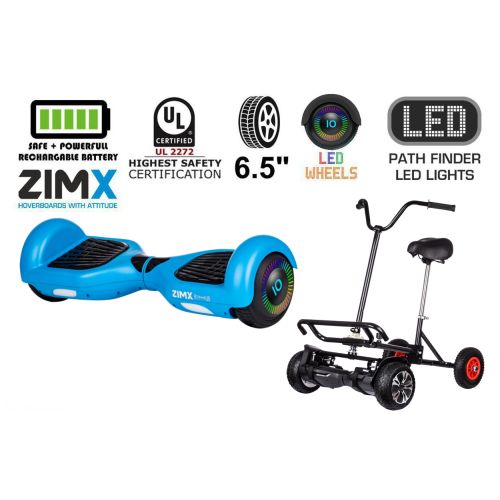 Blue Hoverboard Swegway Segway with LED Wheels UL2272 Certified + HoverBike Black