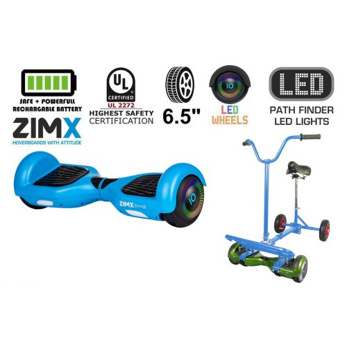 Blue Hoverboard Swegway Segway with LED Wheels UL2272 Certified + HoverBike Blue
