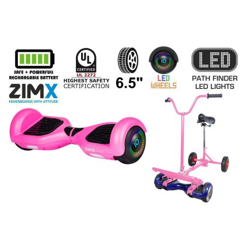 Pink Hoverboard Swegway Segway with LED Wheels UL2272 Certified + HoverBike Pink