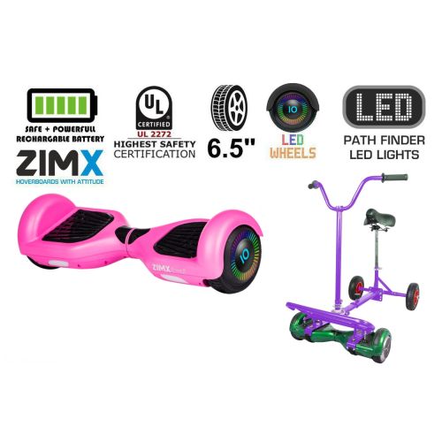 Pink Hoverboard Swegway Segway with LED Wheels UL2272 Certified + HoverBike Purple