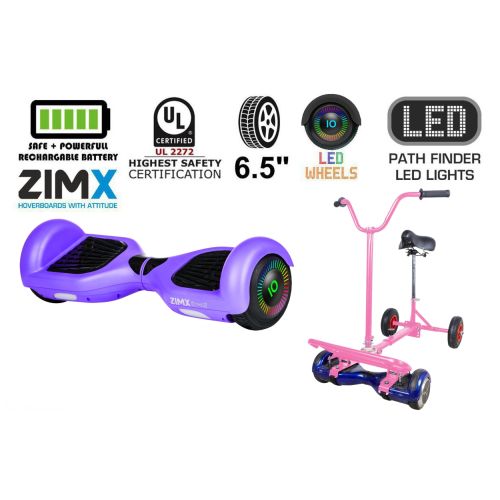 Purple Hoverboard Swegway Segway with LED Wheels UL2272 Certified + HoverBike Pink