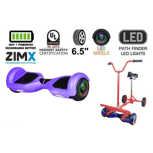 Purple Hoverboard Swegway Segway with LED Wheels UL2272 Certified + HoverBike Red