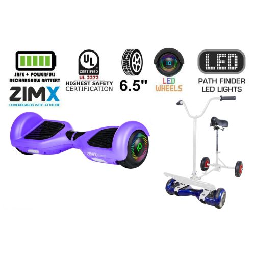 Purple Hoverboard Swegway Segway with LED Wheels UL2272 Certified + HoverBike White