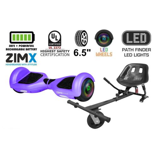 Purple Hoverboard Swegway Segway with LED Wheels UL2272 Certified + HK5 Black