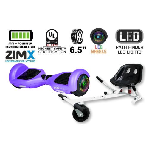 Purple Hoverboard Swegway Segway with LED Wheels UL2272 Certified + HK5 White