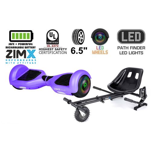 Purple HB2 Hoverboard Swegway Segway with LED Wheels UL2272 Certified + HK8 Hoverkart