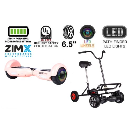 Rose Gold Hoverboard Swegway Segway with LED Wheels UL2272 Certified + HoverBike Black