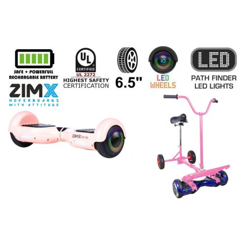 Rose Gold Hoverboard Swegway Segway with LED Wheels UL2272 Certified + HoverBike Pink