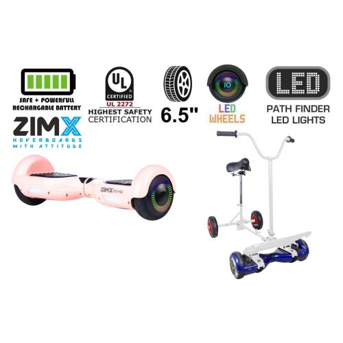 Rose Gold Hoverboard Swegway Segway with LED Wheels UL2272 Certified + HoverBike White