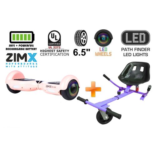 Rose Gold Hoverboard Swegway Segway with LED Wheels UL2272 Certified + HK5 Purple