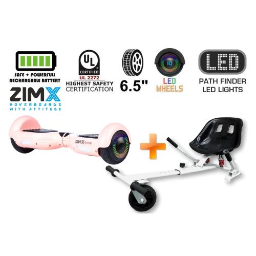 Rose Gold Hoverboard Swegway Segway with LED Wheels UL2272 Certified + HK5 White