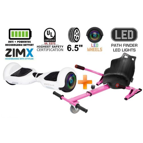 White Hoverboard Swegway Segway with LED Wheels UL2272 Certified + HK4 Pink