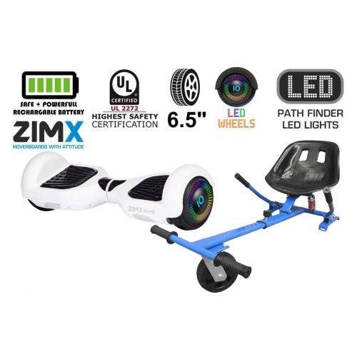 White Hoverboard Swegway Segway with LED Wheels UL2272 Certified + HK5 Blue