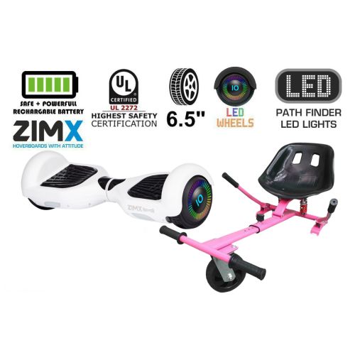 White Hoverboard Swegway Segway with LED Wheels UL2272 Certified + HK5 Pink