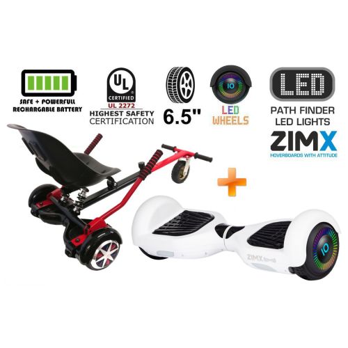 White Hoverboard Swegway Segway with LED Wheels UL2272 Certified + HK5