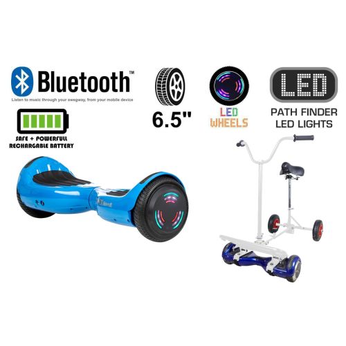 Blue Bluetooth Swegway Segway Hoverboard and BK2 Hoverbike White