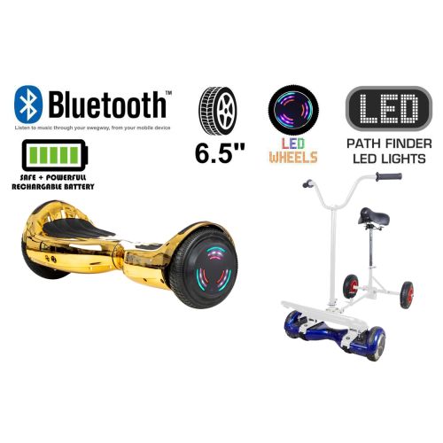 Gold Chrome Bluetooth Swegway Segway Hoverboard and BK2 Hoverbike White