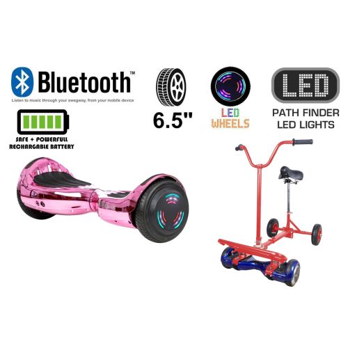 Pink Chrome Bluetooth Swegway Segway Hoverboard and BK2 Hoverbike Red