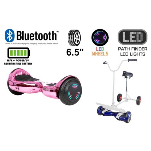 Pink Chrome Bluetooth Swegway Segway Hoverboard and BK2 Hoverbike White