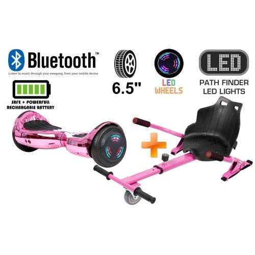 Pink Chrome Bluetooth Swegway Segway Hoverboard and HK4 Pink