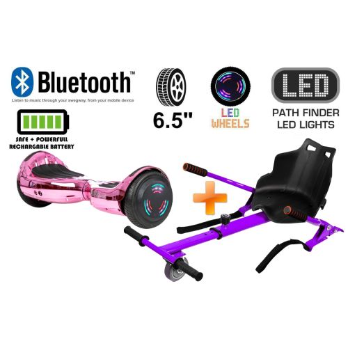 Pink Chrome Bluetooth Swegway Segway Hoverboard and HK4 Purple