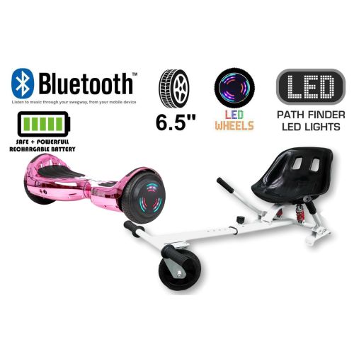 Pink Chrome Bluetooth Swegway Segway Hoverboard and HK5 White